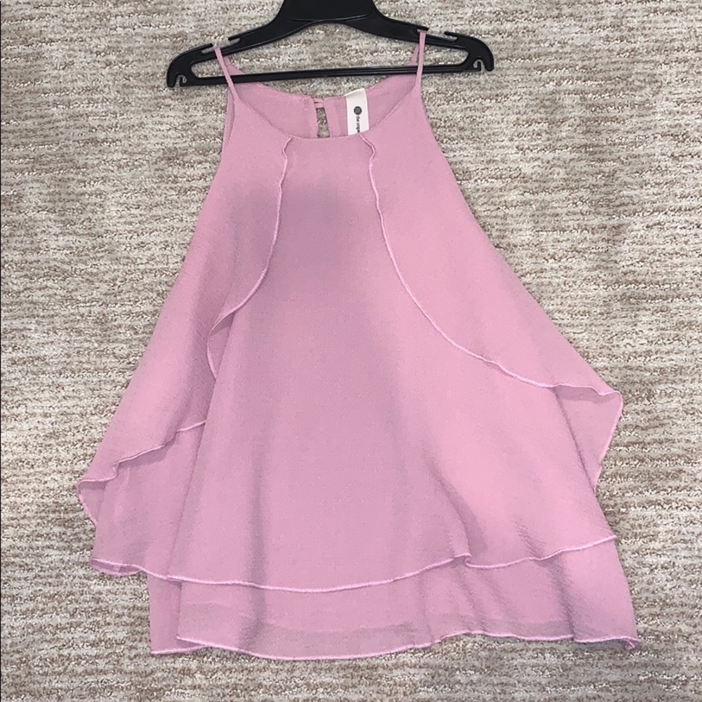 Pink flowy layered top